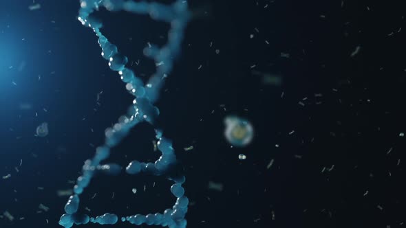 human dna in space. background simulation on medicine