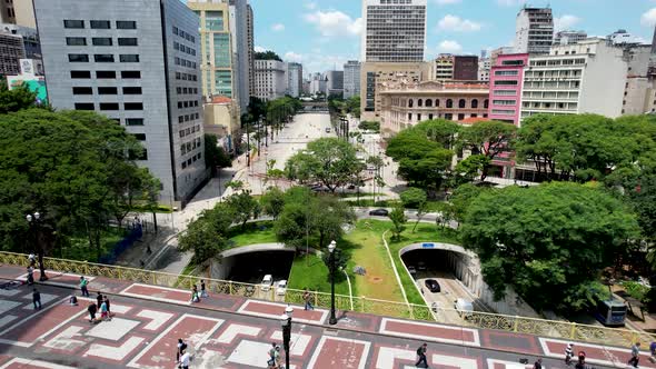 Cityscape of Sao Paulo Brazil. Stunning landscape of historic center of city