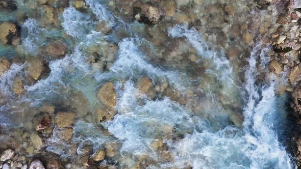 View on The Surface Of A Mountains River Soca at the Slovenia