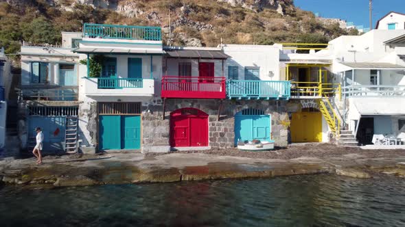 Beautiful Klima village, Milos island, Cyclades, Greece