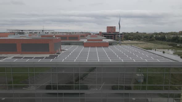 Modern Office With Solar Power - Solar Panels On Top Of Smart Office Unit In Park West Business Park