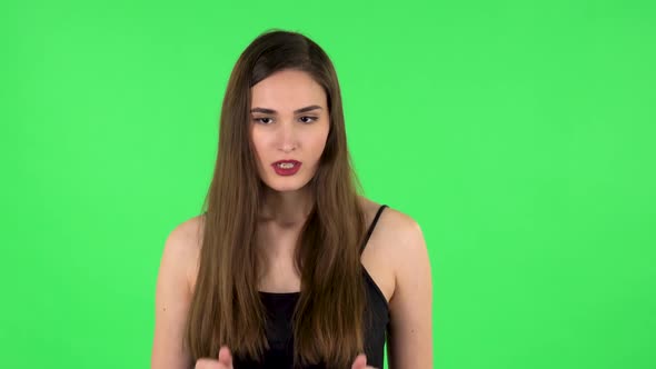 Young Calm Woman Relaxing, Meditating. Girl Refuses Stress and Takes Situation, Calms Down, Breathes