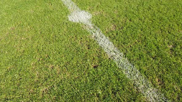 Soccer, Football field grass. Close up of the lines and grass on a soccer pitch.