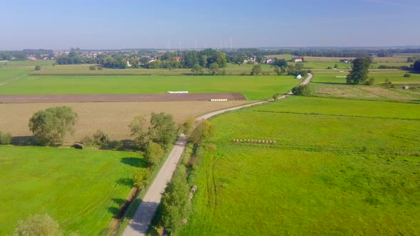 Flight Over Rural Polish Landscape