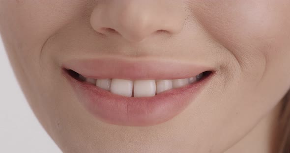 Smile with Plump Lips and White Teeth