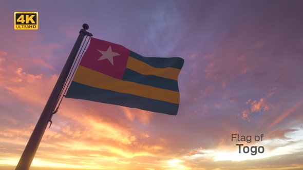 Togo Flag on a Flagpole V3 - 4K