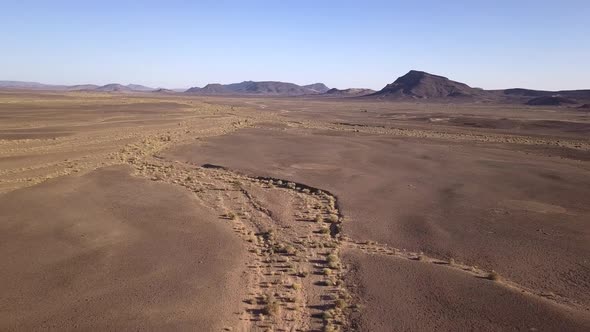 AERIAL: Dry Landscape in Sahara Desert