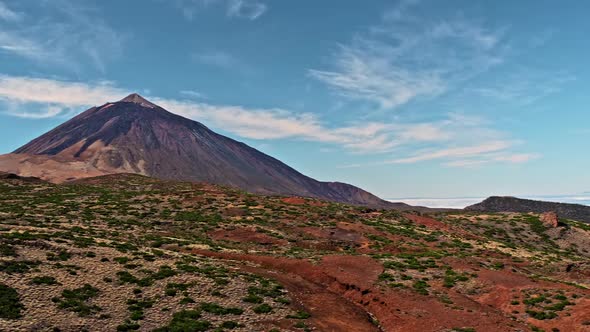 Panorama, High Above the Clouds. Peak of Teide Volcano National Park, Tenerife, Canary Islands