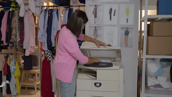 Diverse People Work in Clothing Manufacture Store