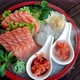 Flat Lay Top View on a Salmon Sashimi Dish - VideoHive Item for Sale