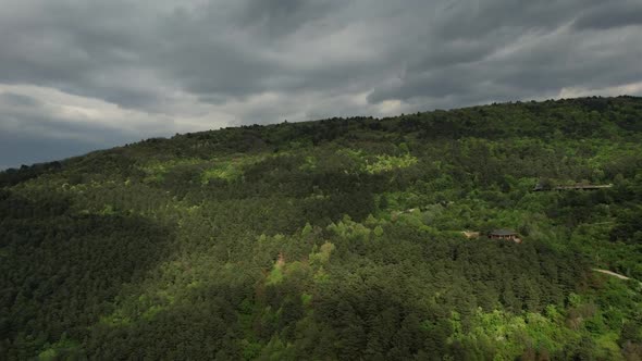 Aerial Lush Mountain Landscape