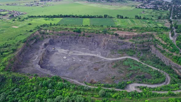 Aerial View of an Open Mine Pit