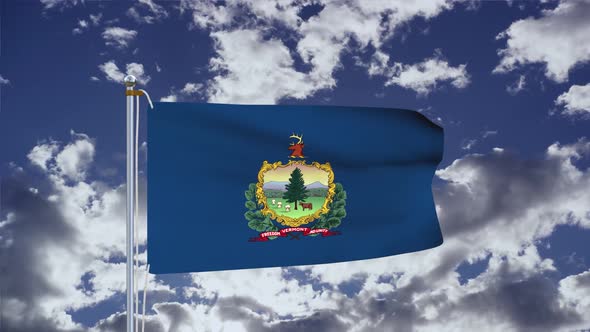 Vermont Flag Waving 4k
