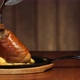 A Man's Hand Cuts a Piece of Meat From a Freshly Cooked Pork Shank with a Knife. Ready Meat Dish - VideoHive Item for Sale