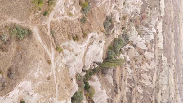 Vertical Video Cappadocia Landscape Aerial View