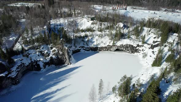 Ruskeala Mountain Park a Regional Park is a Rural Locality of Sortavala in the Republic of Karelia