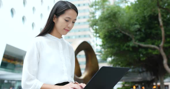 Businesswoman work on laptop computer