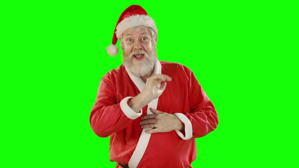 Santa claus using digital screen