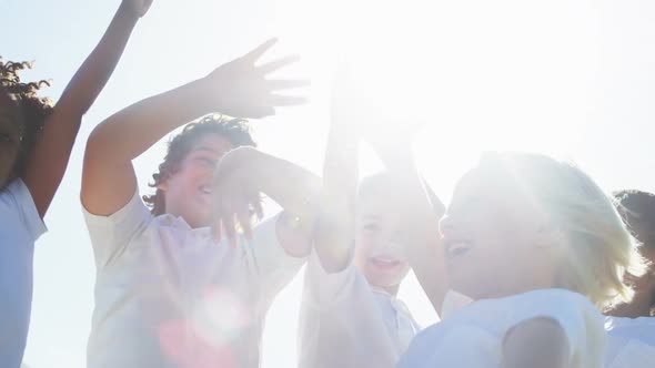 Children enjoying in sunny day