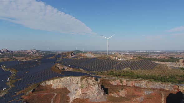 Solar power station in montain