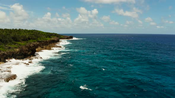 Ocean with Waves Crashing on the Shore