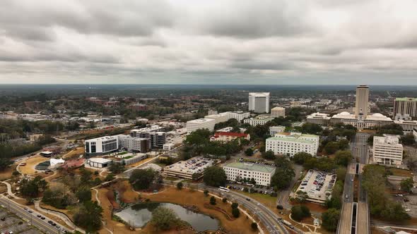 Aerial Panorama Downtown Tallahassee Fl Usa