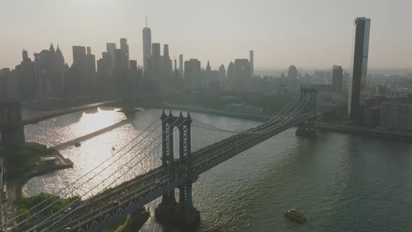 New York City Manhattan Bridge at Sunset