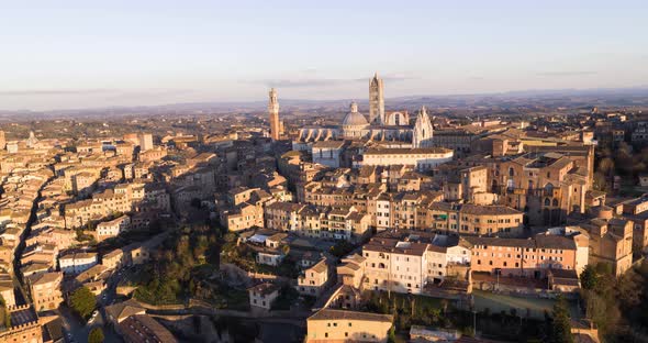 Aerial View of Siena at Sunset