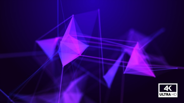 Blue Plexus Triangle Background Looped V6