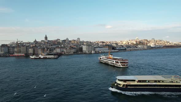 Aerial Istanbul Ferry