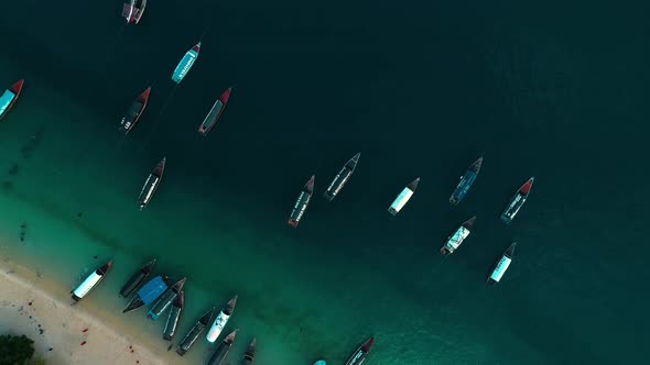 Aerial view of Zanzibar Island in Tanzania.