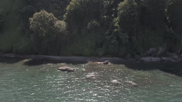 Beautiful aerial view of Green Cape near Botanical Garden of Batumi