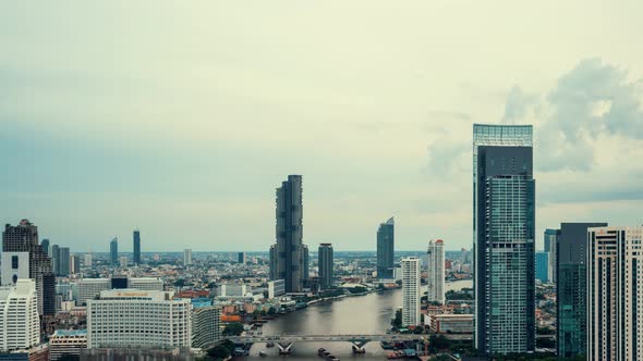 Time Lapse Cityscape and Highrise Buildings in Metropolis City Center