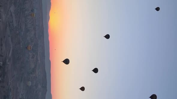 Vertical Video  Balloons in Cappadocia Turkey