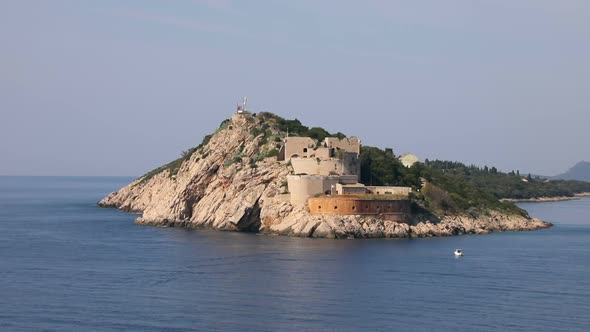 Rt Ostra Light Is Point Extremity of a Narrow and Rocky Peninsula Prevlaka, Croatia