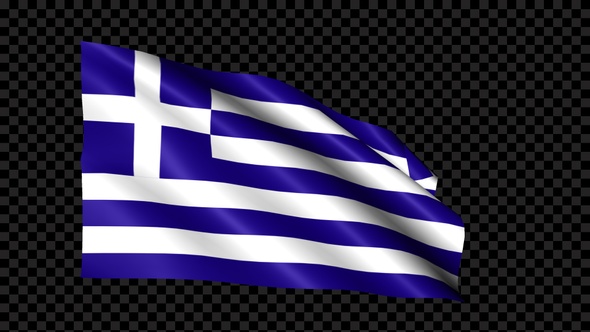 Greece Flag Blowing In The Wind