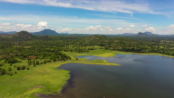 Sorabora Lake in Sri Lanka View From Above