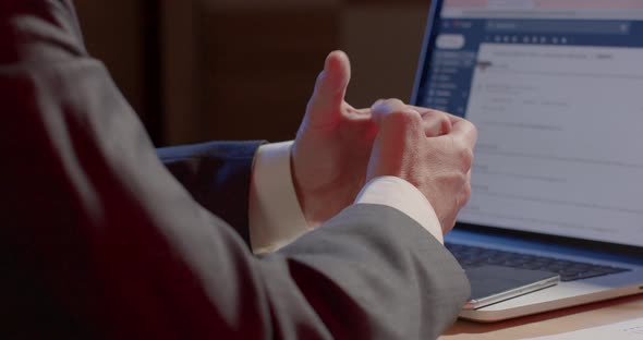 Experience of the Worker Closeup of Hands in Motion in Front of the Monitor