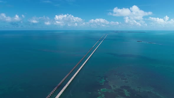 7 mile bridge landmark way to Key West Florida Keys United States.