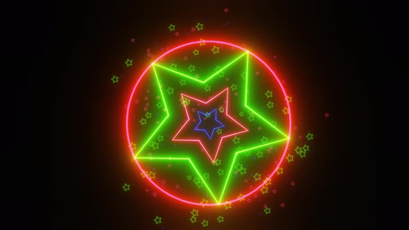 Stars Neon loop background | Magic Stars