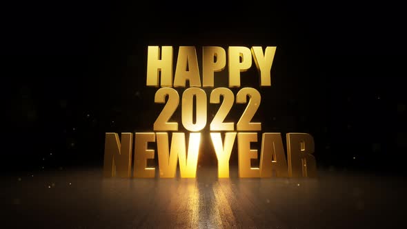 Golden 2022 Happy New Year Greeting