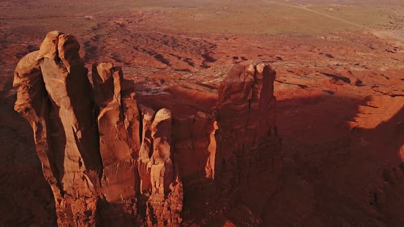 Flying over an amazing rock formation