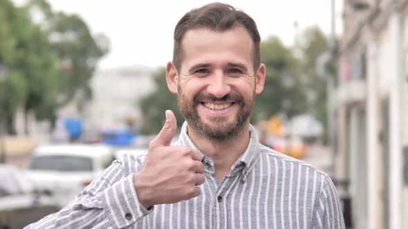 Thumbs Up by Beard Casual Man, Outdoor