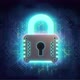 Creative Digital Data Security Concept with Lock - VideoHive Item for Sale
