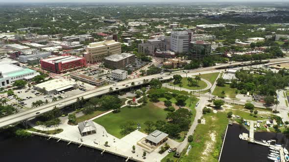 Aerial Downtown Fort Myers Fl 4k