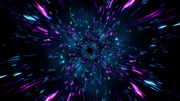 Space Neon Light Particles Loop 4K