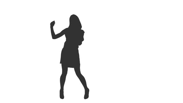 Silhouette of a Young Female Dancer, Alpha Channel