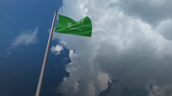 Saudi Arabia Flag Waving 2K