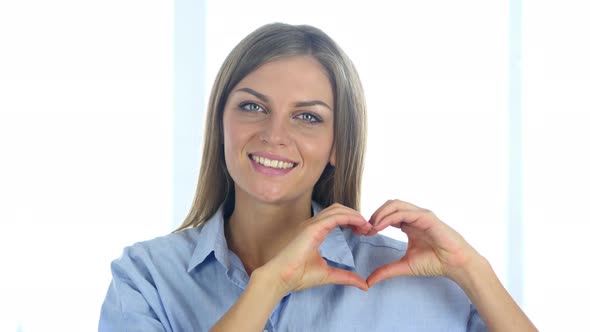 Heart Sign by Beautiful Woman, Hands Gesture