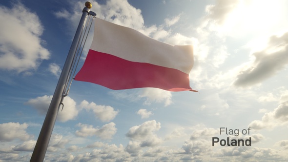 Poland Flag on a Flagpole